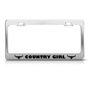  Country Girl Cowgirl Cow Rebel Metal license plate frame 