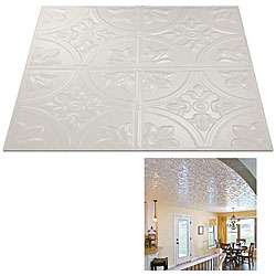 Fasade White 2x2 foot Ceiling Panels (Set of 12)  
