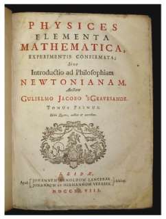 1748 Gravesande NEWTON Principia   Text in Latin  