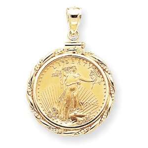  14k Screw Top 1/4 oz American Eagle Coin Bezel Mounting Jewelry