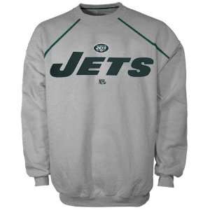  New York Jets Ash Max2 Crew Neck Sweatshirt Sports 