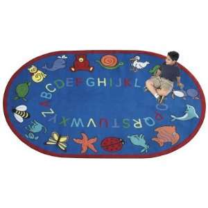 Joy Carpets ABC Animals Kids Area Rug   Assorted Colors Red, Red, 7 ft 
