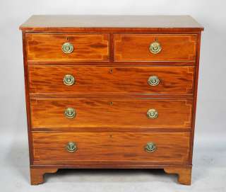 LATE 18TH / EARLY 19TH C. ENGLISH MAHOGANY GEORGE III INLAID CHEST OF 