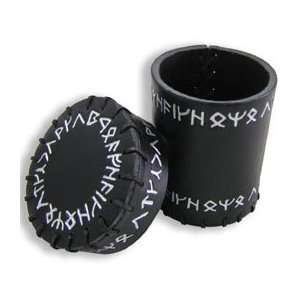 Black Leather Runic Dice Cup Toys & Games