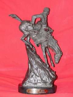 Bronze 12 Sculpture ROCKEY MOUNTAIN TRAPPER HUNTER HORSE By Frederic 