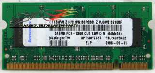 Elpida 512MB PC 5300 667MHz DDR2 RAM Memory IBM 40Y8402  