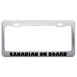  Canadian On Board Metal License Plate Frame Tag Holder 