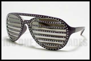   HOP Celebrity Sunglasses Shutter Shades Mirrored Lens Bling Bling BLUE