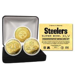  Pittsburgh Steelers Super Bowl XLV 24KT Gold Flip Coin Set 