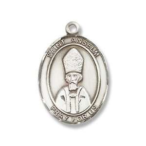 St. Anselm of Canterbury Sterling Silver Medal with 18 Sterling Chain 