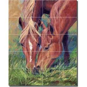   Horses Equine Ceramic Tile Mural 30 x 24 Kitchen Shower Backsplash