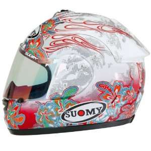  SUOMY SPEC 1R EXTREME FLOWERS CYCLE HELMET WHITE/RED MD 