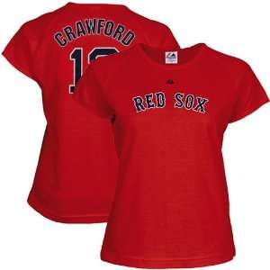  MLB Majestic Boston Red Sox #13 Carl Crawford Ladies Red Player 