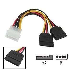 com Wired Up LP4 to 2 SATA Internal Power Splitter Cable (SATA Power 