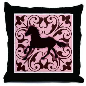   Brown Fancy Horse Vintage Throw Pillow by 
