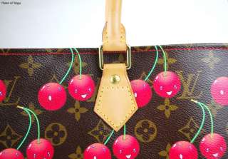 Authentic LOUIS VUITTON Cherry Murakami SAC PLAT Tote Hand Bag Limited 