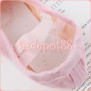 Toddler Girls Princess Gift！Pink Canvas Ballet Dance Shoes 4 Size 