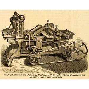  1878 Print Diagonal Planning Polishing Machine Vintage 