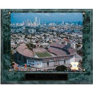  Miami Hurricanes 13 x 10.5 Orange Bowl Stadium Plaque 