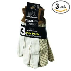  Wells Lamont 310F Work Glove with Timber Dots, 3 Pairs 