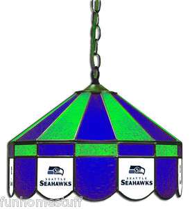 NFL SEATTLE SEAHAWKS 16 STAINED GLASS HOME HANGING GAME ROOM PUB BAR 