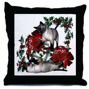 Siamese Cat Christmas Decorative Throw Pillow, 18 