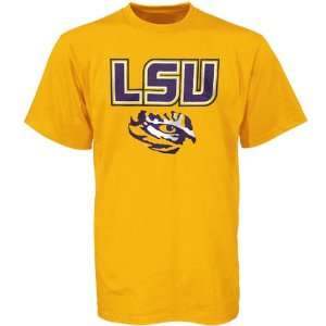  LSU Tigers Gold Eye of the Tiger T shirt Sports 
