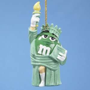 Club Pack of 12 Green M&M Candy Statue of Liberty Christmas Ornaments 
