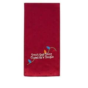    Dont Get Your Tinsel Embroidered Dish Towel