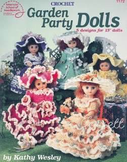 Garden Party Dolls, doll clothing crochet patterns, new  