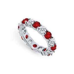 Diamond and Ruby Eternity Band  Platinum   4.00 CT TGW   Manufacturer 