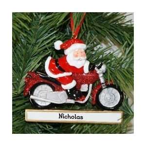  Motorcycle Santa Christmas Ornament Personalized Name 