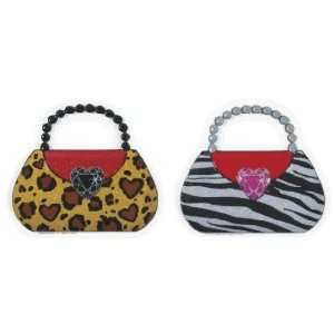 Handbag Purse Cake Toppers (1 Leopard Print and 1 Zebra Print 