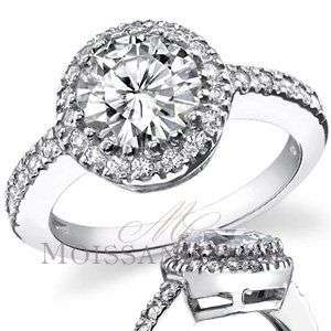 5mm Round Moissanite Halo Low Profile Engagement Ring  