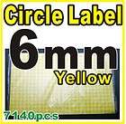 Sticker Circle Round Labels Color YELLOW 6mm 1/4 inch