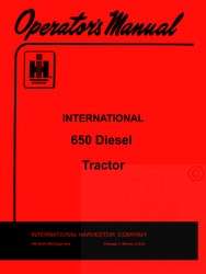 INTERNATIONAL FARMALL 650 Diesel Operators Manual IH  
