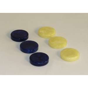 Acrylic Backgammon Checkers; Blue/White  Toys & Games  