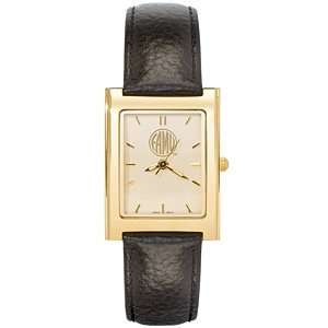   Square Elite Leather Watch   Clearance/Gold Plated 