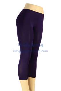   Solid YOGA SPORTS Dance Exercise Pants TIGHTS Capri LEGGINGS Purple