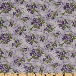  44 Wide Violet Wishes Flowers Violet Fabric By The Yard 