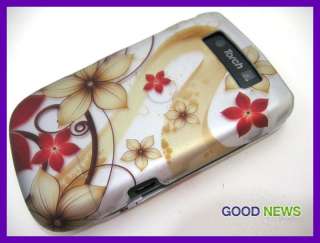 for Blackberry Torch 9800 9810   Autumn Flower Rubberized Hard Case 