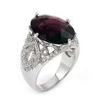   Silver Amethyst Cubic Zirconia Ring (Size 6   Other Sizes Available