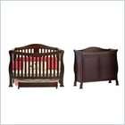   Parker 4 in 1 Convertible Wood Crib Set w, Toddler Rail in Coffee
