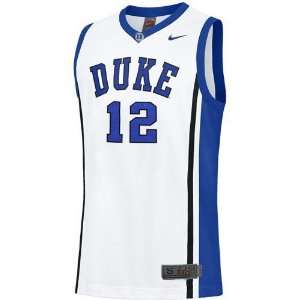  Nike Duke Blue Devils #12 White Replica Basketball Jersey 