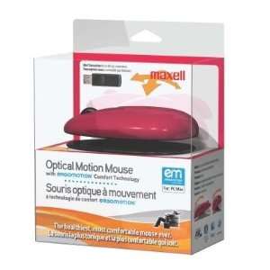  Maxell Red Ergomotion Optical Mouse 2 Way Scroll Wheel 