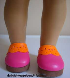 DOLL CLOTHES fits American Girl Pink/Orange Clog Shoes  