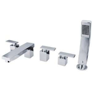   Metal Lever Handles and Hand Shower   5 Piece Finish Satin Nickel