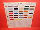 1958 FORD THUNDERBIRD PAINT CHIPS COLOR CHART CANADA  