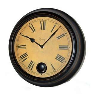   La Crosse 28272 12 Inch Antique Metal Pendulum Wall Clock 