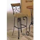 Acme Set of 2 wood and metal bar stools with bronze metal frame and 